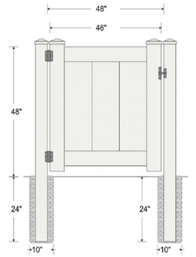 4' High Solid Privacy