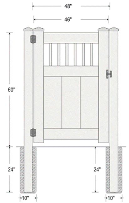 4' High Picket Fencing - 7/8th x 3" Pickets