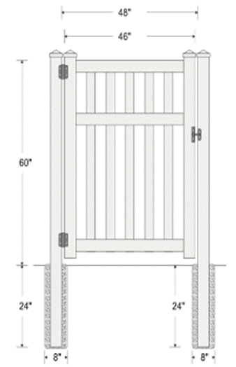 5' High Picket Fencing - 7/8th x 3" Pickets