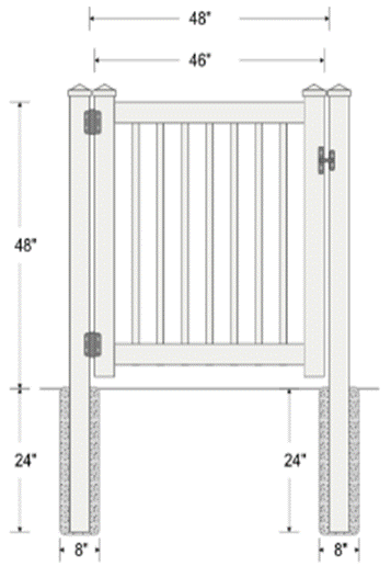 4' High Closed Top Picket Fencing - 1 3/8TH Pickets