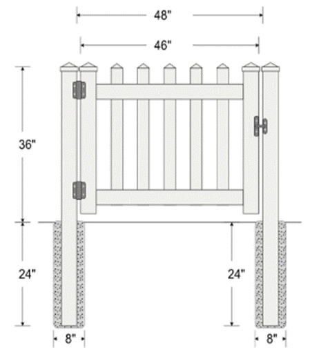 3' High Open Top Picket Fencing - 7/8th x 3" Pickets