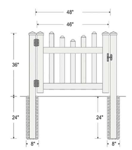 3' High Scalloped Picket Fencing - 7/8th x 3" Pickets