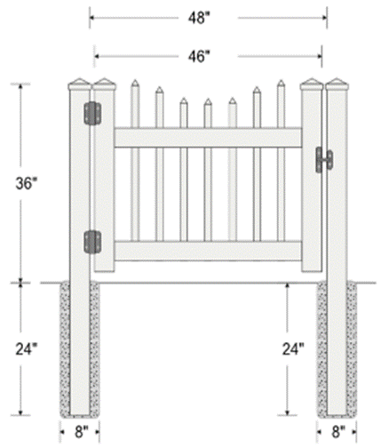 3' High Scalloped Picket Fencing - 1 3/8TH Pickets