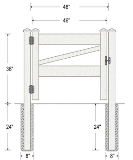 3' High 2-Rail Ranch Rail Fencing