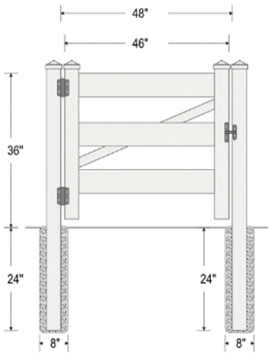 3' High 3-Rail Ranch Rail Fencing